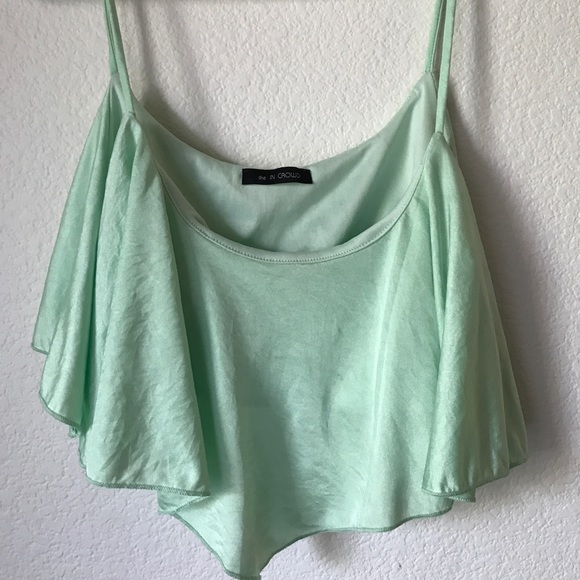 Spaghetti Strap Ruffle Crop Top - Picture 3 of 4